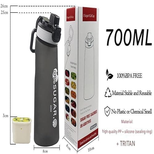 Botella de agua deportiva de 700 ml con cápsulas de 14 sabores Material Tritan resistente a altas temperaturas Sabor natural de frutas extraído asegura agua segura y sabrosa thumbnail 7