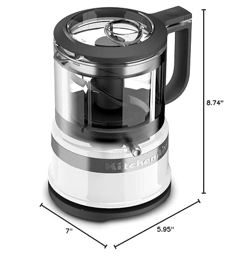 KitchenAid 3.5 Cup Food Chopper, KFC3516WH, White | Dishwasher-safe Work Bowl, Stainless Steel Multi-Purpose Blade, 2 Speeds Plus Pulse, Easy Cord Wrap thumbnail 3