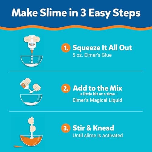 Elmer's Color Rush Slime Kit, Includes Liquid Glue, Activator, Makes Color Changing, Glow in The Dark, Butter Slime and More, 10 Piece Kit - Perfect for Birthday Parties, Gift Idea, Kids Activity thumbnail 4