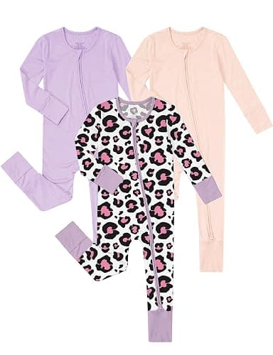 Jimonda Baby Boys Romper Fold-Over Footies and Mitten Pajamas Long Sleeve Sleeper Newborn Girl Footless Clothes 3-Packs - Image 1