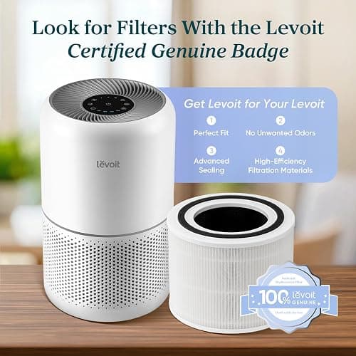 LEVOIT Air Purifier for Home Allergies Pet Hair in Bedroom, Covers Up to 1073 ft² by 56W High Torque Motor, AHAM VERIFIDE, 3-in-1 Filter with HEPA Sleep Mode, Remove Dust Smoke Odor, Core300-P, White thumbnail 5