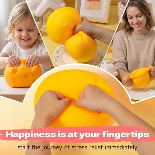 Yooshi Jumbo Cheese Squishy Toy, Giant Slow Rising Cheese Squishy for Kids & Adults, Soft Sensory Squeeze Fidget Toy for Stress Relief, Funny Office Desk Toy & Novelty Gift thumbnail 5