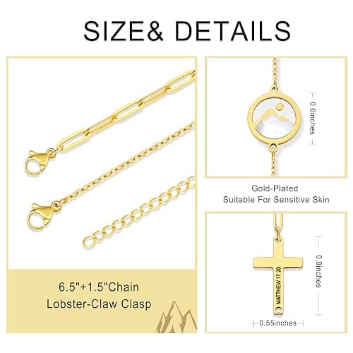 JoycuFF Christian Bracelets for Women Mustard Seed Bracelets Baptism Gifts for Girl Birthday Gifts for Women Her thumbnail 6