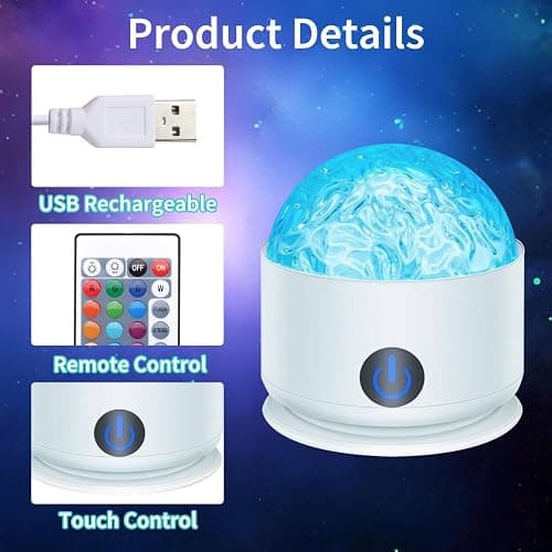 Galaxy Projector Night Light, USB Rechargeable Star Projector Light with Remote Control, 16 Colors Night Lights Milky Way Sensory Light for Kid, LED Nebula Lamp for Kids Adults, Room Party Decor Gift thumbnail 6
