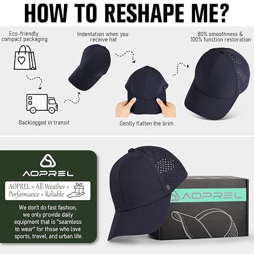 AOPREL Baseball Cap Breathable Mesh Golf Hat Quick Dry Adjustable Baseball Hats for Men and Women Sport Running Workout thumbnail 6