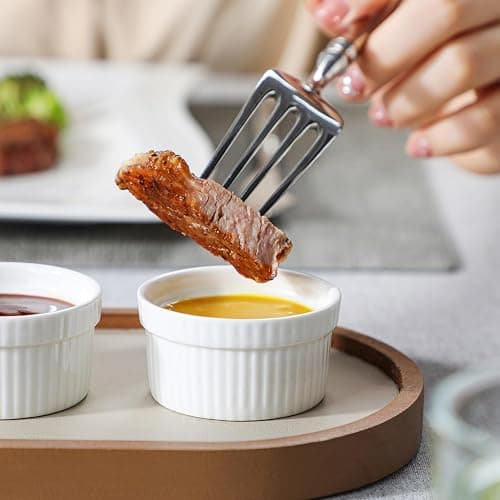 MALACASA Mini Ramekins 2 oz set of 24, Ramiken, Ceramic Creme Brulee Ramekins, White Custard Cups, Small Dipping Bowls for Kitchen Serving Sauce Condiments, Dishwasher Oven Safe, Series RAMEKIN.DISH thumbnail 7