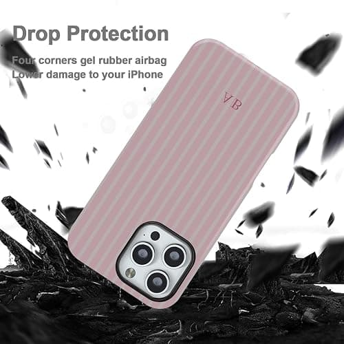 JACFLORAL Magnetic Shockproof Phone Case Compatible with iPhone 17/16/15/14/13/12/11, Custom Initial Letter Design, Minimalist Stripe Pattern Hard Back Cover for Women Men thumbnail 4