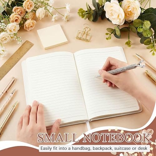 Resholder Rose Gold A5 Rhinestone Notebook & Pen Set Bling Diary for Girls | Hard Cover Glitter Journal for Women, Sparkly Desk Accessories Gift for Women, Cute Classroom Supplies for Back to School thumbnail 6