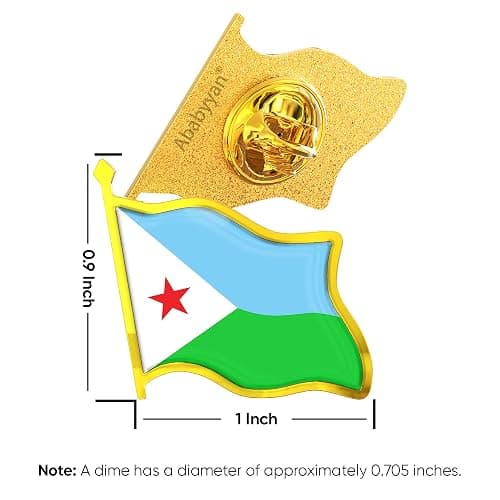 Djibouti Flag Lapel Pin - Enamel Metal National Badge | World Travel Souvenir Gifts for Men & Women | Country Flag Patriotic Brooch Bulk Pack of Pins for Hat, Tie, Clothes, Backpack (1pc) thumbnail 2