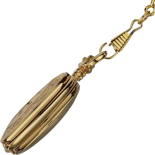 VIGOROSO Vintage Hand Wind Up Pocket Watches for Men, Mechanical Pocket Watch with Chain, Mens Skeleton Pocketwatch thumbnail 5