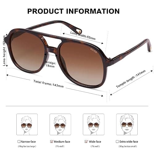SOJOS Retro Polarized Aviator Sunglasses Womens Mens Classic 70s 80s Vintage Trendy Square Aviators SJ2174 thumbnail 5