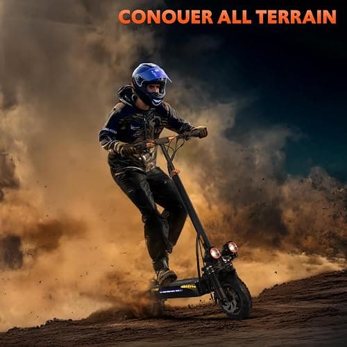 Electric Scooter Adults, 800/1200W Motor, E-Scooters Up to 25/31Mph & 28/31Miles Range,11" Off-Road/All Terrain Tire Scooter with Dual Suspension & Side Light thumbnail 3