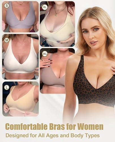 Jelly Wireless Bra Deep V Push Up Seamless T-Shirt Comfortable Plunge No Underwire Bras with Adjustable Straps Everyday Bras thumbnail 5