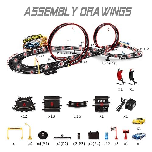 Kids Toy-Electric Powered Slot Car Race Track Set Boys Toys for 6 7 8-12 Years Old Boy Girl Best Gifts thumbnail 2