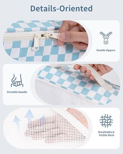 Narwey 7 Set Packing Cubes Travel Organizer, Packing Cubes Carry on Luggage Set Suitcase Backpack for Travelling, Travel Essentials Accessories Cubes with Laundry Bag (Combined Checkerboard) thumbnail 4