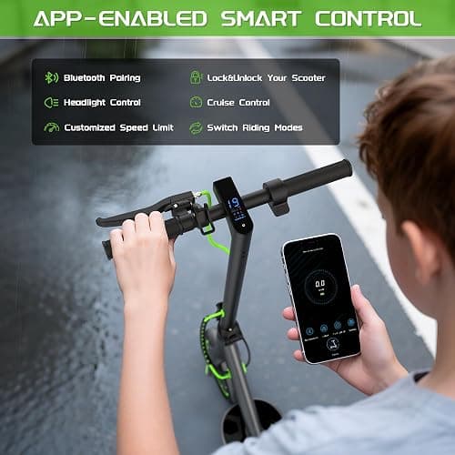 MAXSHOT Electric Scooter Adults & Big Kids, Top Speed 9/16/19/22MPH, 10/12/16/21/50Miles Range, 6.5"/8.5"/14" Tires Folding Commuter Escooter with Dual Suspension for Commuting, APP Control thumbnail 7