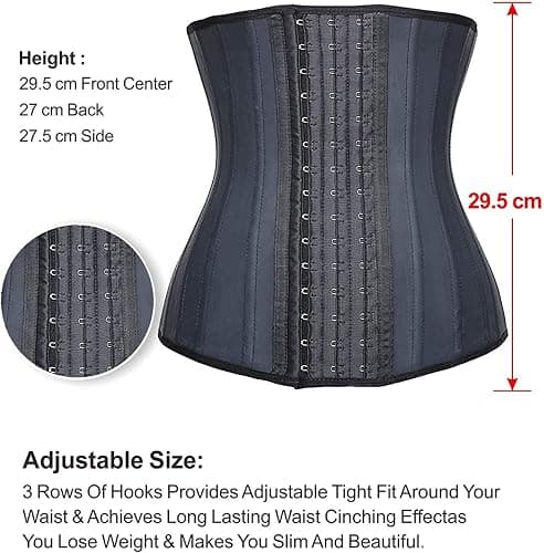 YIANNA Women's Underbust Latex Sport Girdle Waist Trainer Corsets Hourglass Body Shaper thumbnail 3