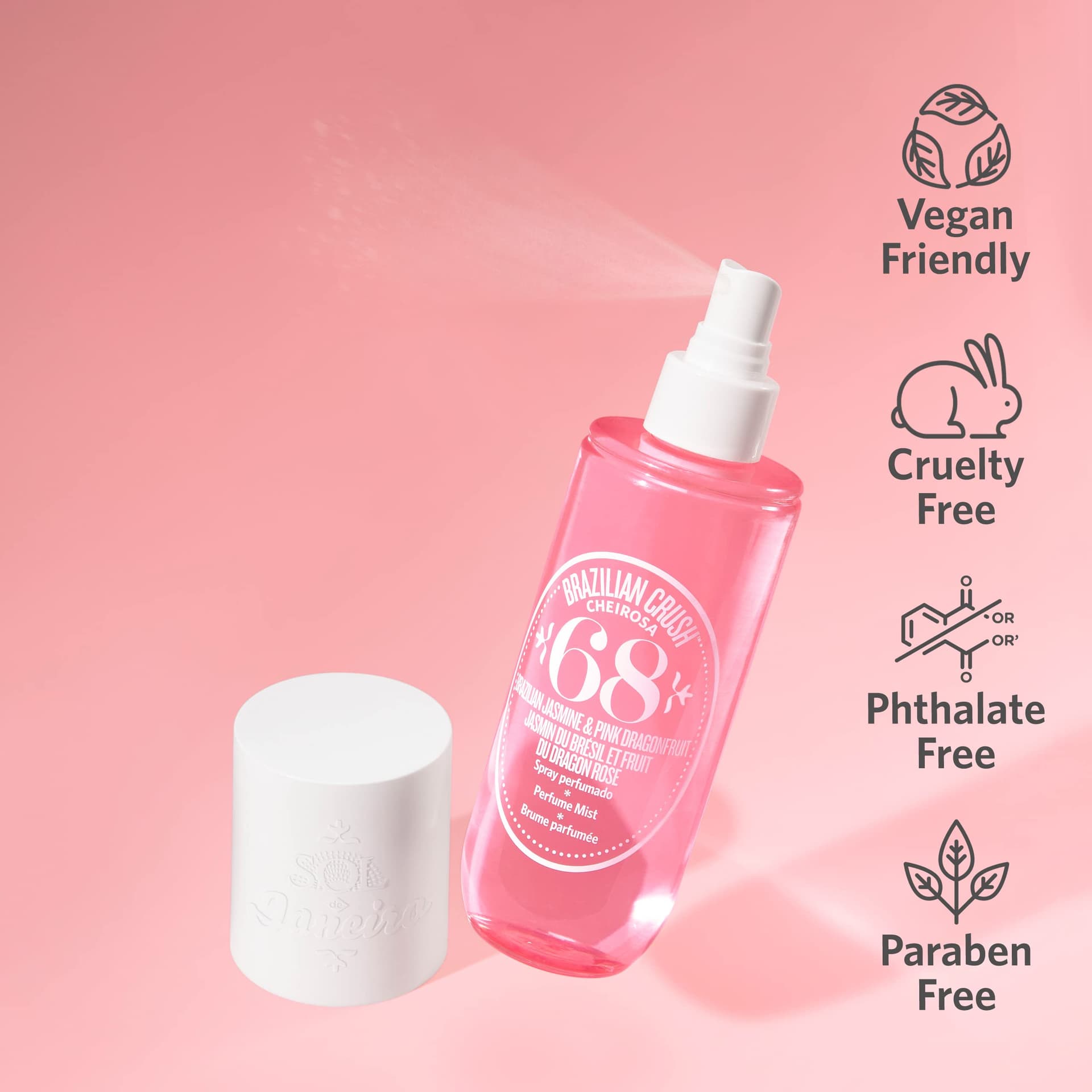 Sol de Janeiro Brazilian Crush Cheirosa 68 - Brazilian Jasmin and Pink DragonFruit For Women 8 oz Body Mist thumbnail 7