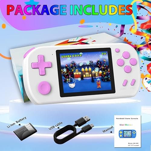 TEBIYOU Handheld Games for Kids Built-in 218 Video Games, Portable Kids Travel Toys for Ages 4-13 with Rechargeable Battery 3.0" HD Screen, Mini Gaming Player Birthday Gifts for Boys Girls (White) thumbnail 7