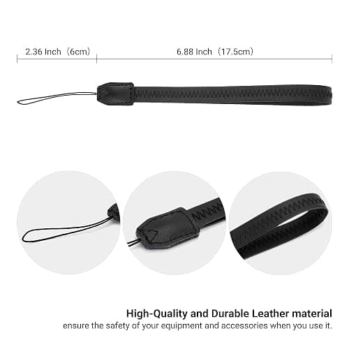 2 Pack Durable PU Leather Short Lightweight Hand Wrist Strap Lanyard String for Canon V10 G7X Mark III G5X Mark II Sony ZV-1 II RX100VII Ricoh GRIIIx Panasonic DMC-LX10 SOFORT 2 Osmo Pocket 3 Camera thumbnail 7