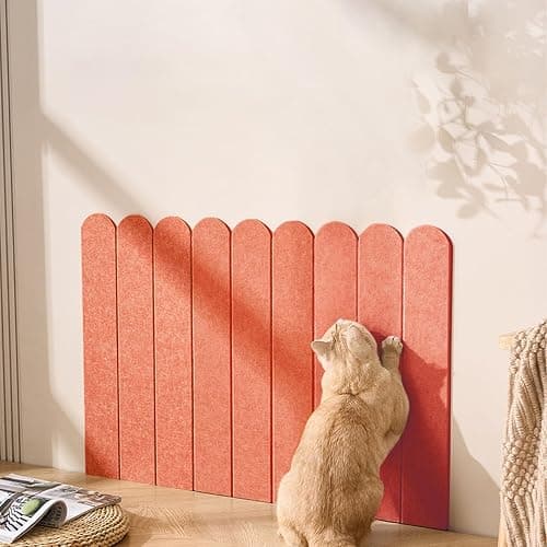 RizzQi Cat Scratcher, Wall Scratchers for Indoor Cats, Vertical Scratching Posts, Cat Scratching Board, 3 Pieces Set Cat Scratch Furniture Protector (Orange) - Image 1