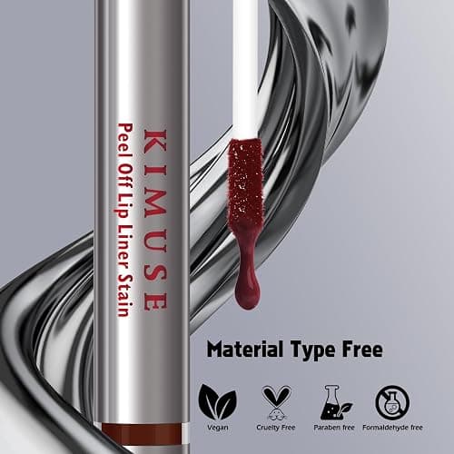 KIMUSE Peel Off Lip Liner Stain, Long Lasting Lip Tint Stain Peel Off, Waterproof, Transfer-Proof, Highly Pigmented Color Peel Off Lip Stain Liner, Matte Finish thumbnail 7