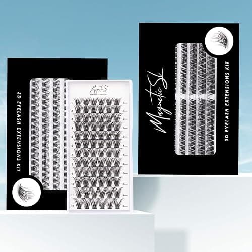 120pcs Wimperns Cluster DIY Wimpern-Extensions Kit mit Applikator und Wimpernkleber und Versiegelung Falsche Wimpern Natürlicher Look C D Curl Länge Mix 10-16MM-DM27 thumbnail 7
