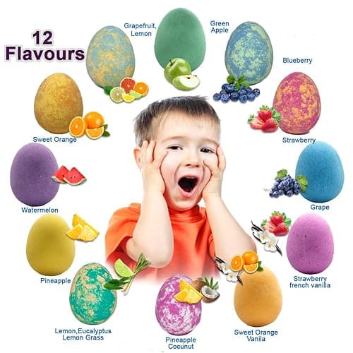 Bath Bombs for Kids with Surprise Inside - 12 Organic Bubble Bath Fizzies with Dragon Egg Toys. Gentle & Kids Friendly w/Rich Bubbles & Rainbow Colors, Birthday Gifts for Boys, Girls - Dragon Egg thumbnail 4