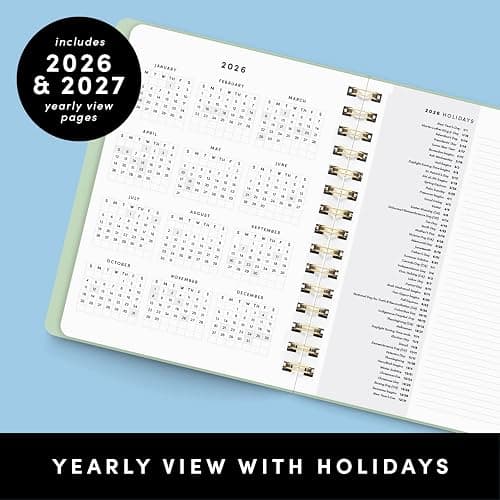 PAPERAGE Academic Planner, Weekly & Monthly Planner & Calendar, 12-Months, July 2026 - June 2027, (7" x 8"), School & Student Planning Agenda with Tabs, Bonus Pages & Inner Pocket, Raspberry thumbnail 5