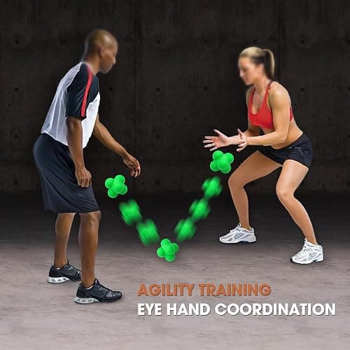 AIRLAXER Reaction Ball,Reflex Ball for Hand Eye Coordination Training,2.83 inch,Pack of 3-Orange,Blue,Yellow. thumbnail 5