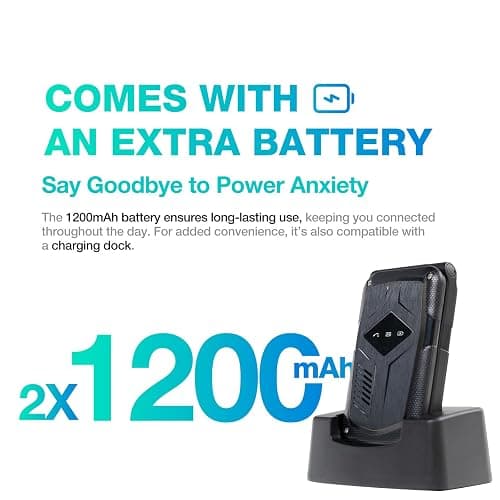 AGM M10 Rugged Basic Flip Phone, 4G Feature Cell Phone, Simple Mobile Phones, Pocket-Sized, Waterproof & Drop-Proof, Speed Dial, Large Fonts & Big Buttons, 98dB Speaker, Dual SIM, for T-Mobile ONLY thumbnail 3