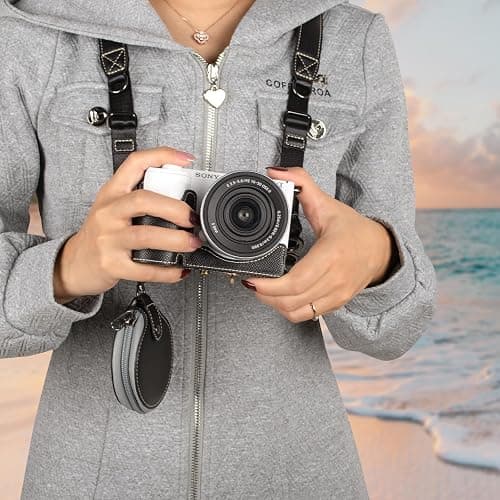MUZIRI KINOKOO Camera Case for Sony ZV-E10 II, PU Leather Protective Case for Sony Alpha ZV-E10 II/ZVE10 II Camera with 16-50mm Lens - Removable Case with Shoulder Strap & Storage Pocket - Black thumbnail 2