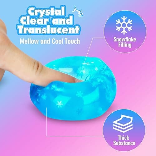 Fidget Toy Stress Cube 3 Pack,Cube Stress Ball with Snowflakes Inside,Mellow and Chill Touch,Classroom Prize Box Toys,Cube Squishies for Adults Kids Children Teens (Stress Cube 3 Pack) thumbnail 3