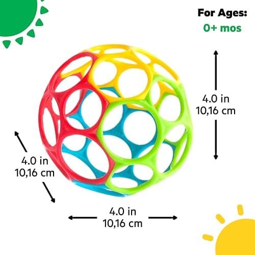 Bright Starts Easy-Grasp Oball Bundle Gift Set - Grasp The Day, Ball and Rattle Toys 2-Pack, BPA Free, Unisex, Newborn+ thumbnail 10