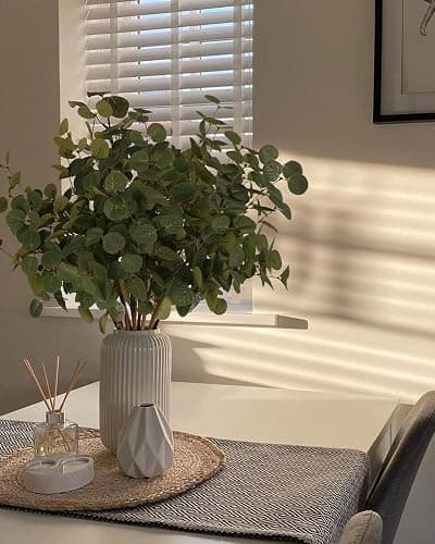 Beferr 6Pcs Artificial Eucalyptus Stems Greenery Stems 24" Tall Fake Plants Decor Faux Floral Stems for Vase Home Party Wedding Decorations thumbnail 5