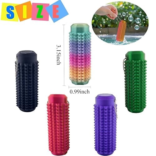 2Pcs Little Ouchies Fidget, Pain Stim Fidget Keychain, Spiky Fidget Toys | Portable Stim Tool, Pocket Mini 3D Printed Keychain, Spiky Grippie Stim Sensory Toys, Anxiety Relief Gifts for Kids thumbnail 2