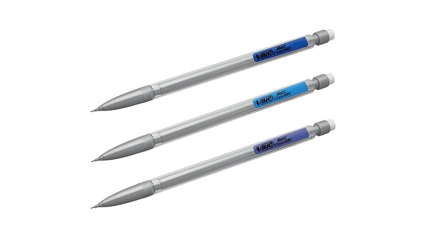 BIC Matic Original Mechanical Pencils - Box of 12- Fine Point (0.5 mm) Pencils with Resistant Lead (Includes 3 HB Lead Refills and Eraser), grey thumbnail 3