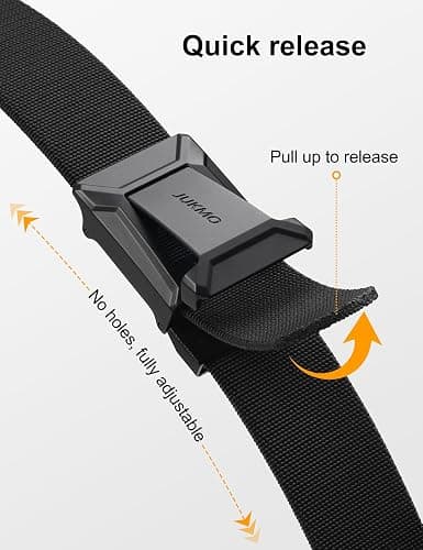 JUKMO Men's Stretch Tactical Belt, 1.5" Elastic Nylon Web with Flip Buckle | Quick Release Belt for Military Work Rigger Hiking thumbnail 2