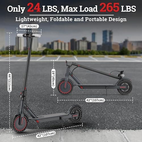 Qlaway Electric Scooter for Adults, 350W/500W Motor, 16-22 Miles Range, 8.5"/10" Solid Tires, Dual Braking & Suspension, Folding Portable Commuting E-Scooter with App thumbnail 7