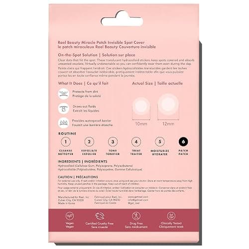 Rael Miracle Invisible Spot Cover - Absorbing Cover, Hydrocolloid Patch, Korean Skin Care, Facial Stickers, 2 Sizes (96 Count) thumbnail 8