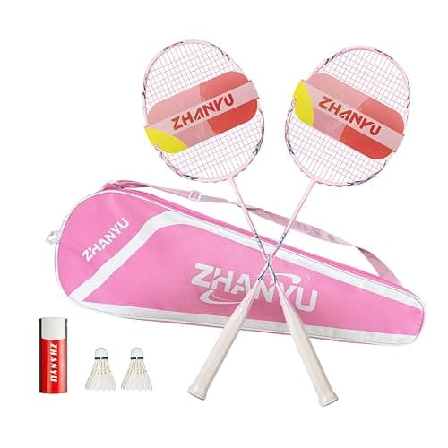 Badminton SchläGer Profi,Badminton SchläGer,Professionelle Ausbildung Unterhaltung Federball Set Mit 82 Gramm Kohlefaser,Bestehend Aus 2 Raketten,2BäLlen Und 1 Tasche(Fd01) - Image 1