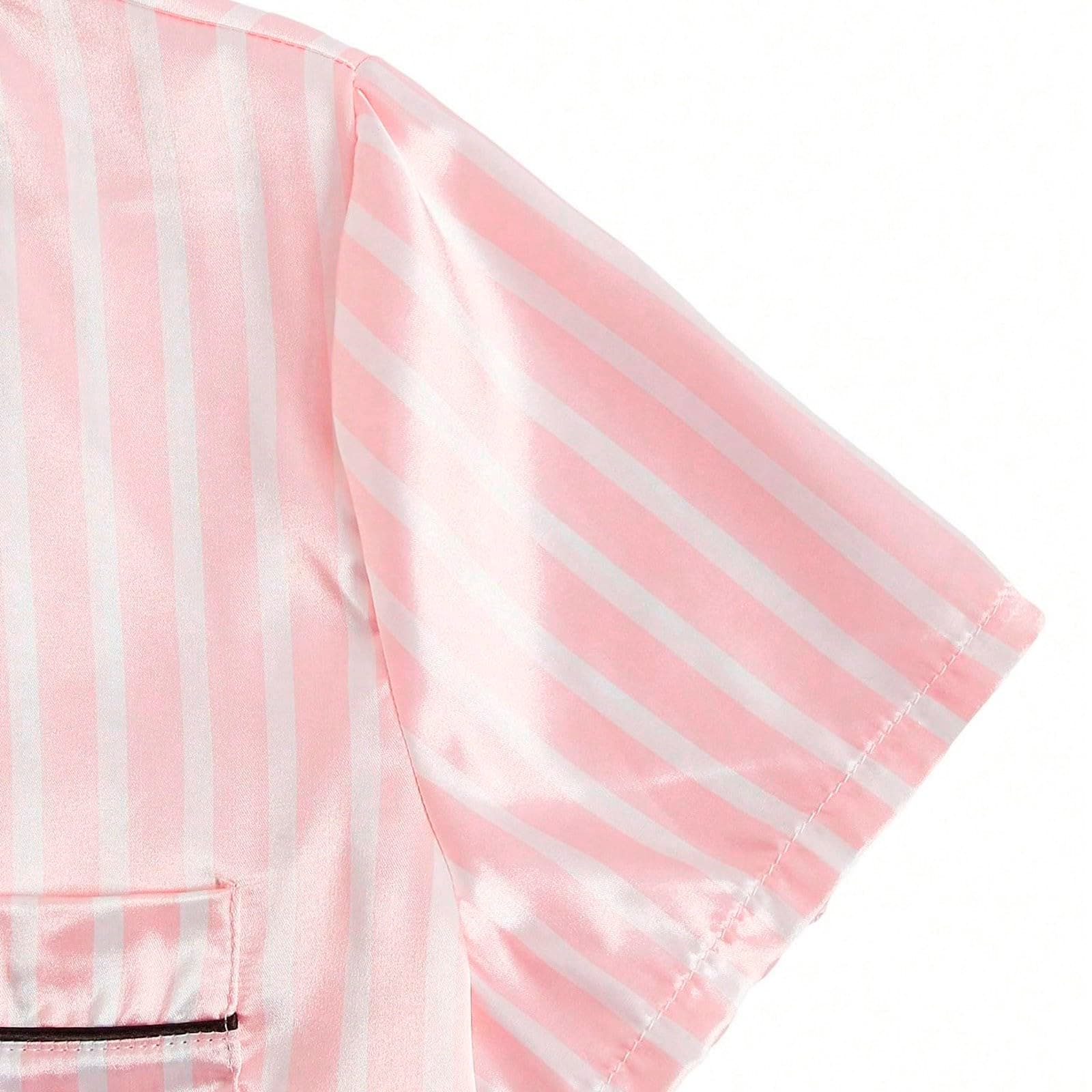 Generisch 2025 Women's Pyjama Set Casual Silk Satin Short Sleeve Button Down Sleepwear Lingerie Dressing Gown thumbnail 6
