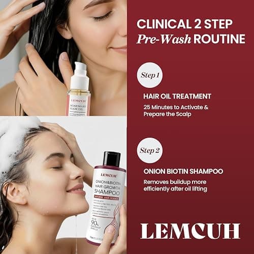 Onion & Biotin Hair Growth Shampoo: Infused With Natural Rosemary Tea Tree Anti Hair Loss Shampoo - Scalp Smooths Thickening Formula Support Hair Regrowth For Women Men 12.5Fl Oz thumbnail 4