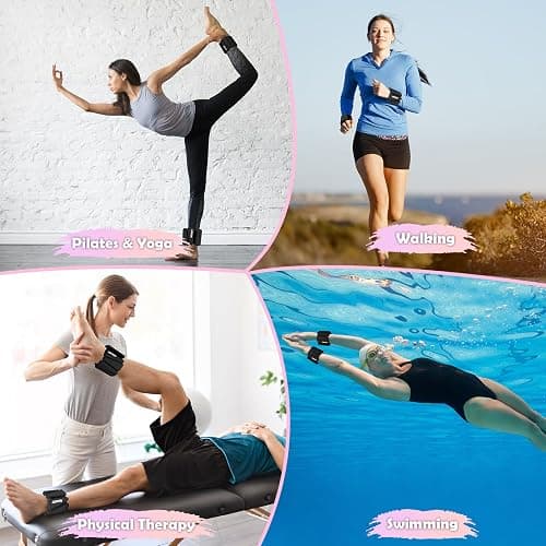 Wrist Ankle Weights for Women Set of 2, Adjustable Silicone Weighted Bangles, Wearable Ultra-durable Strips Weight Bracelet 2 lbs/4 lbs for Yoga, Pilates, Barre, Walking, Arm & Leg Workout thumbnail 7