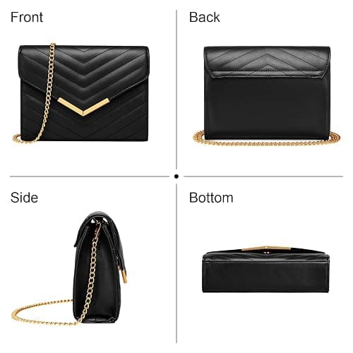 KKXIU Clutch Purses for Women, Evening Bag for Party Wedding Prom Bridal | Formal Handbag for Lady, Crossbody Shoulder Envelope Bag, Detachable Metal Chain, Foldover Bag thumbnail 6