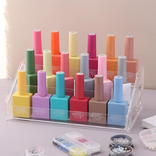 SUTOKAKA 3-Tier Acrylic Nail Polish Organizer Stand for Perfume & Cosmetic | Clear storage rack, multi-purpose holder for makeup, paint bottles & essential oils, for home, nail salon, or art studio thumbnail 2