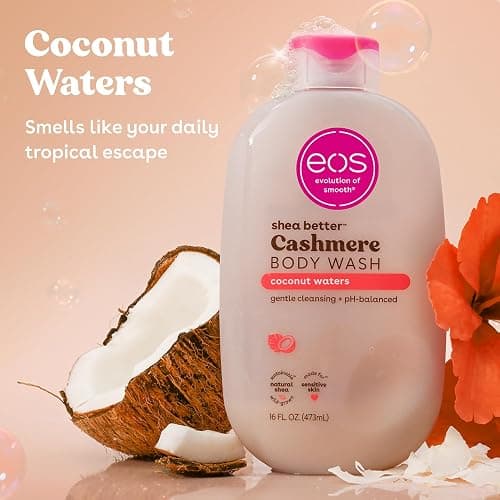 eos Cashmere Body Wash – Coconut Waters, Moisturizing Body Wash, Creamy Gel Formula, with Shea Butter, Glycerin, Vitamin E, pH Balanced, Sensitive Skin, Vegan, 16 fl oz thumbnail 2