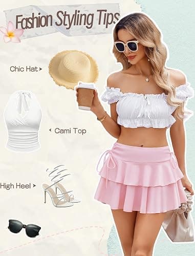 Avidlove Mini Skirts for Women Casual Micro Y2K Pleated Skirt Layered Ruffle Short Skirts Cheer Skirt Cosplay Outfits S-XXL thumbnail 4
