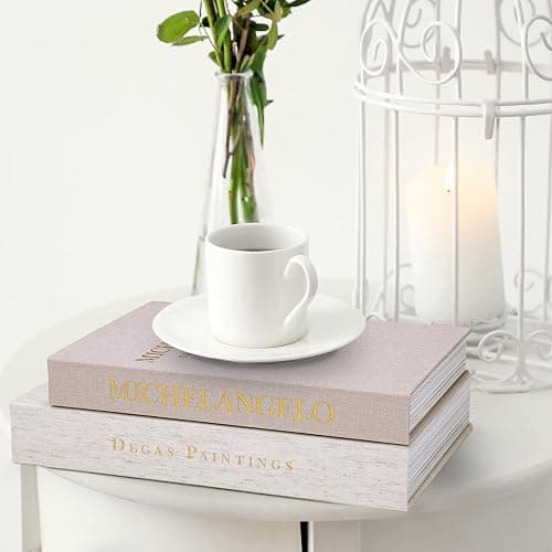 XKDOUS Set of 3 Linen Decorative Books with Gold Foil Cover Faux Book Storage Box for Coffee Table, Bathroom Shelf & Home Decor thumbnail 4