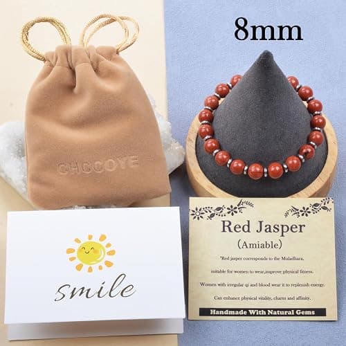 CHCCOYE 468Handmade Adjustable Natural Gemstone Crystal Bracelet Healing Power Energy Inspirational Gifts with Card for Unisex thumbnail 4